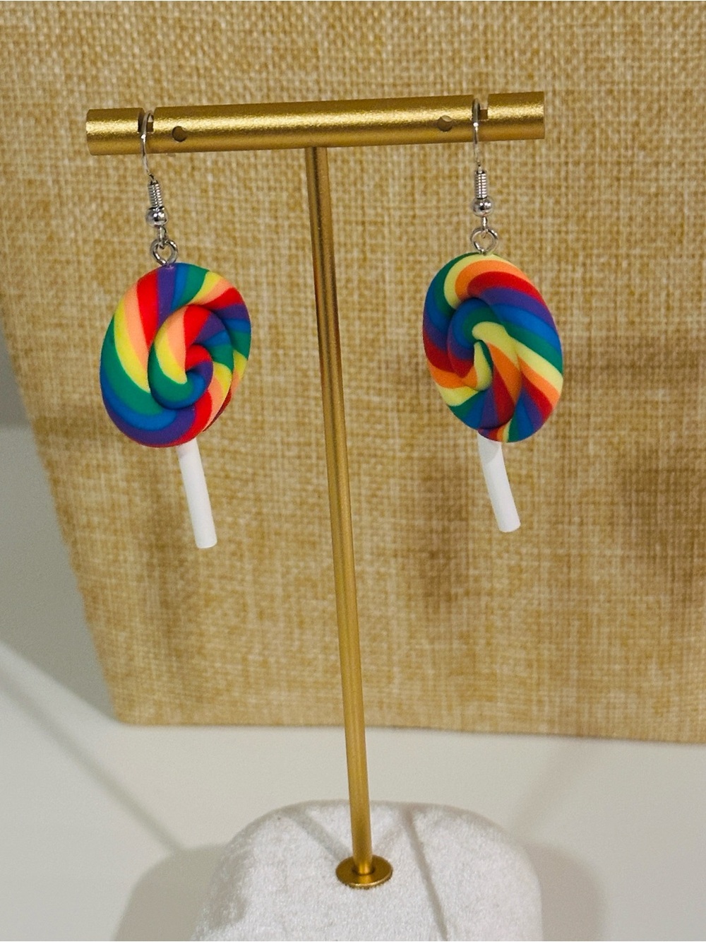 Fashion Jewelry Rainbow Lollipop Dangle Earrings - Multicolor